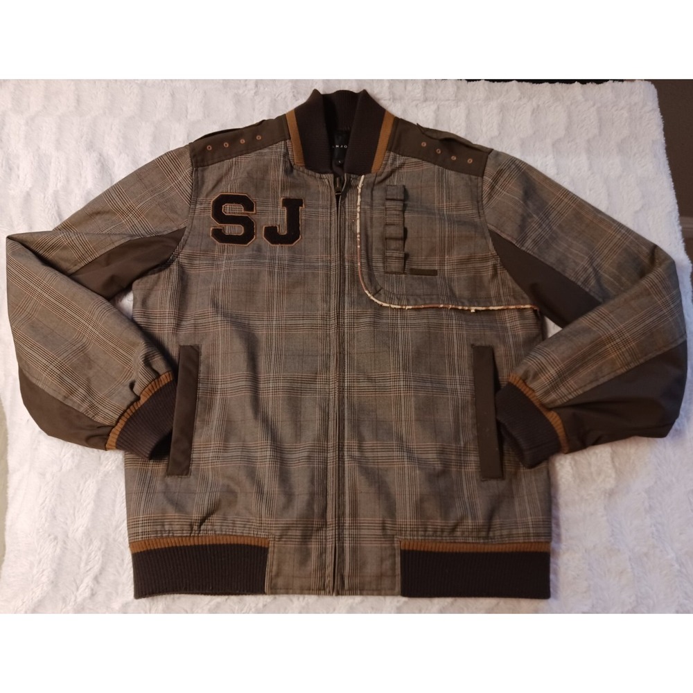 Vintage Y2K SEAN JOHN x GIII Apparel Light Plaid Jacket Full Zip Mens Size Large